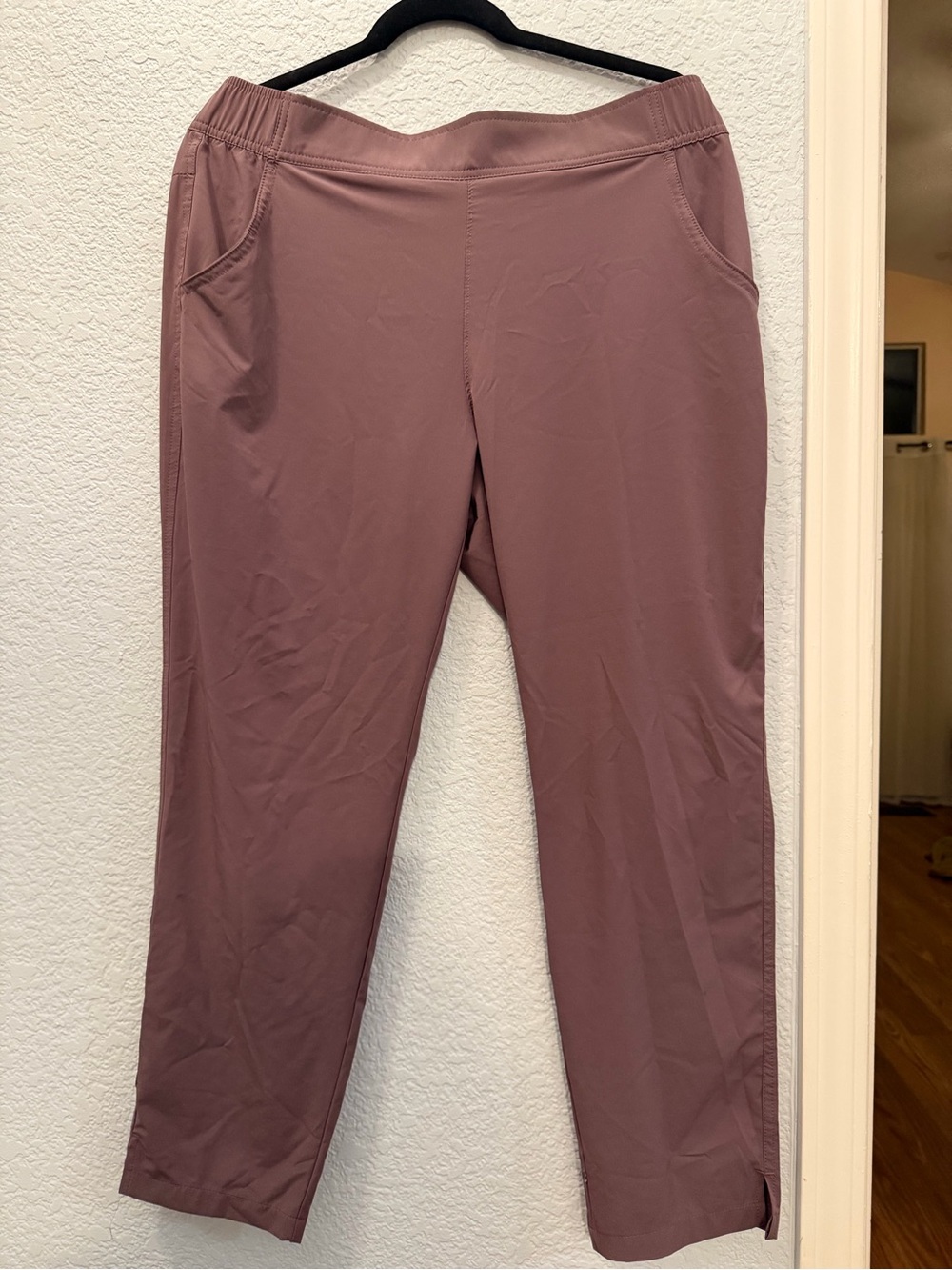 Eddie Bauer Mauve Straight-Leg Pull-On Pants